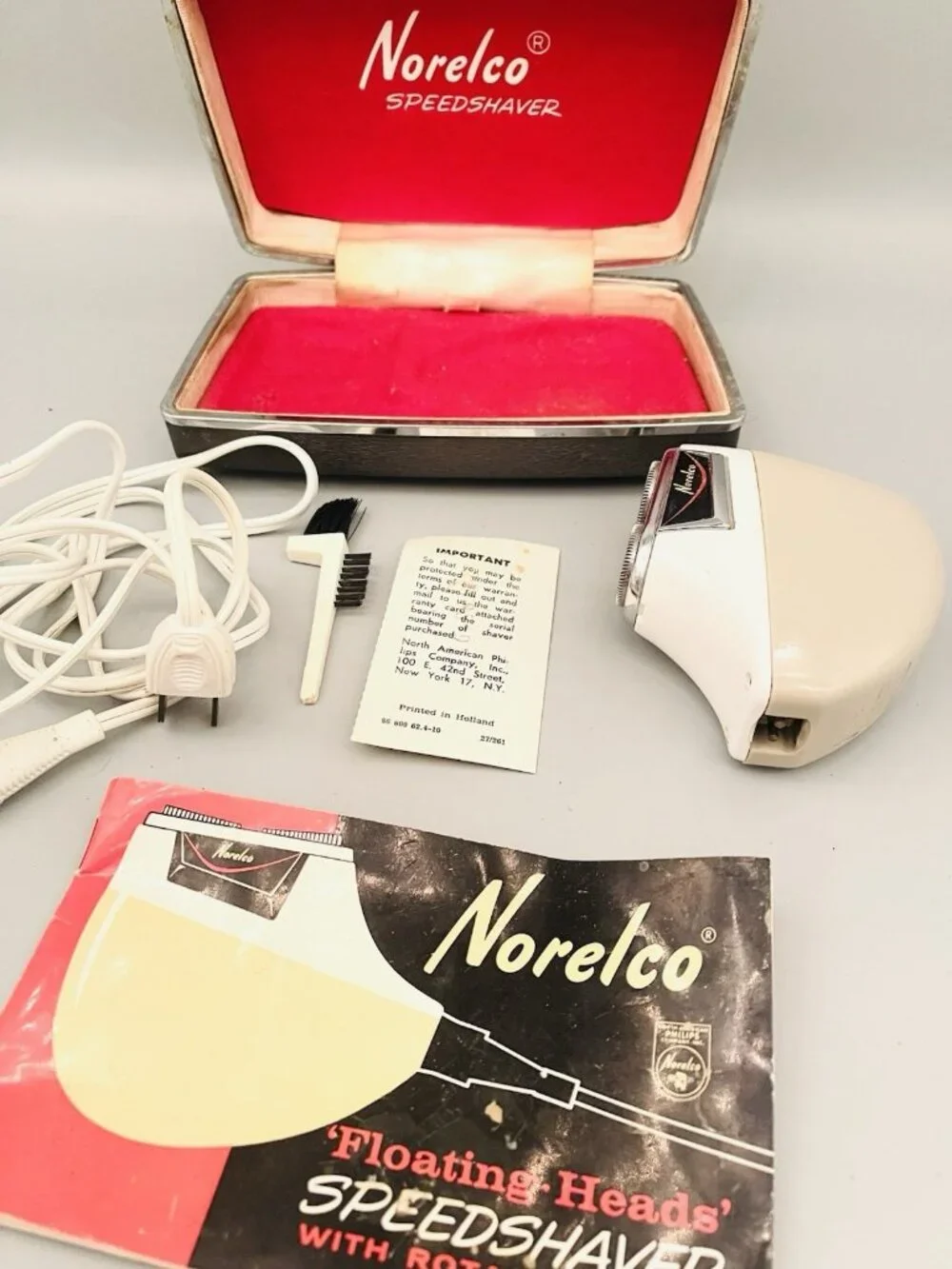 MCM 50s 60s Norelco Speedshaver SC7870 Floating Heads Electric Razor Holland